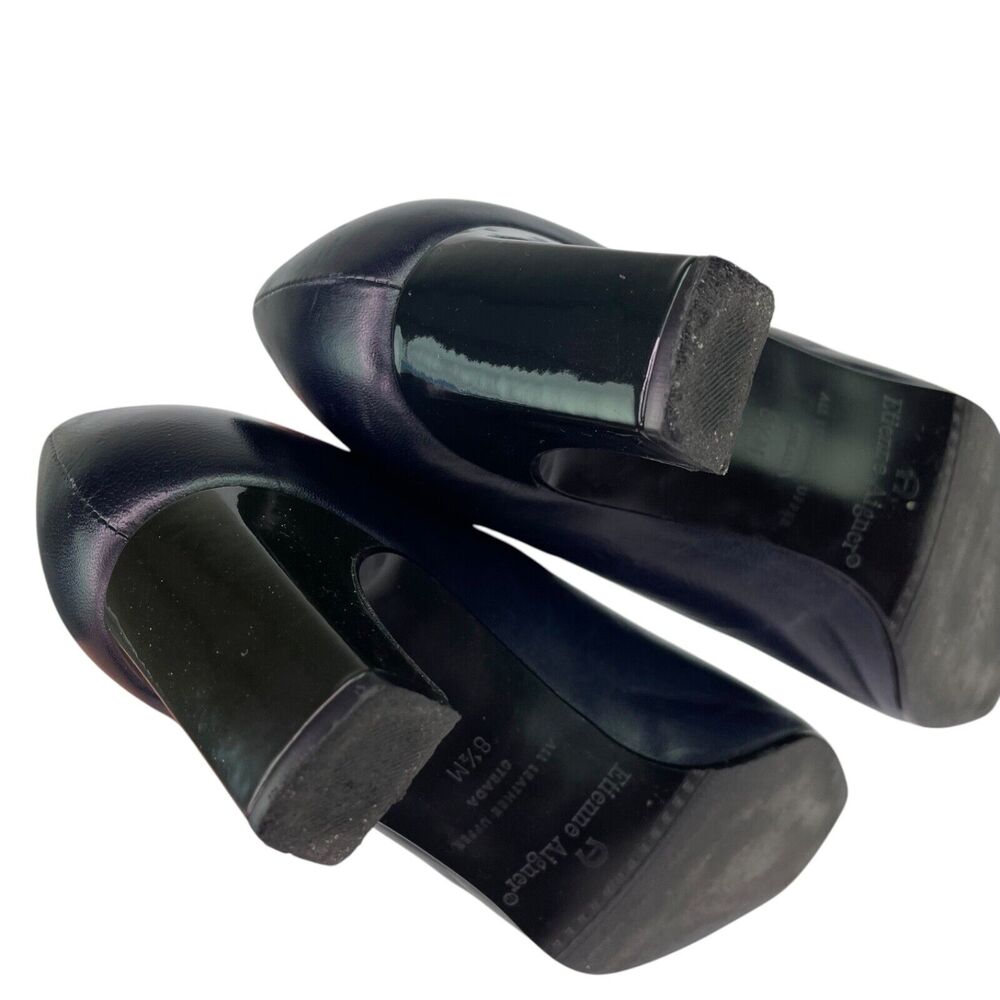 Etienne Aigner Navy Blue Leather Brown Toe Pumps Heels Women's Sz 8.5 M - Picture 10 of 16